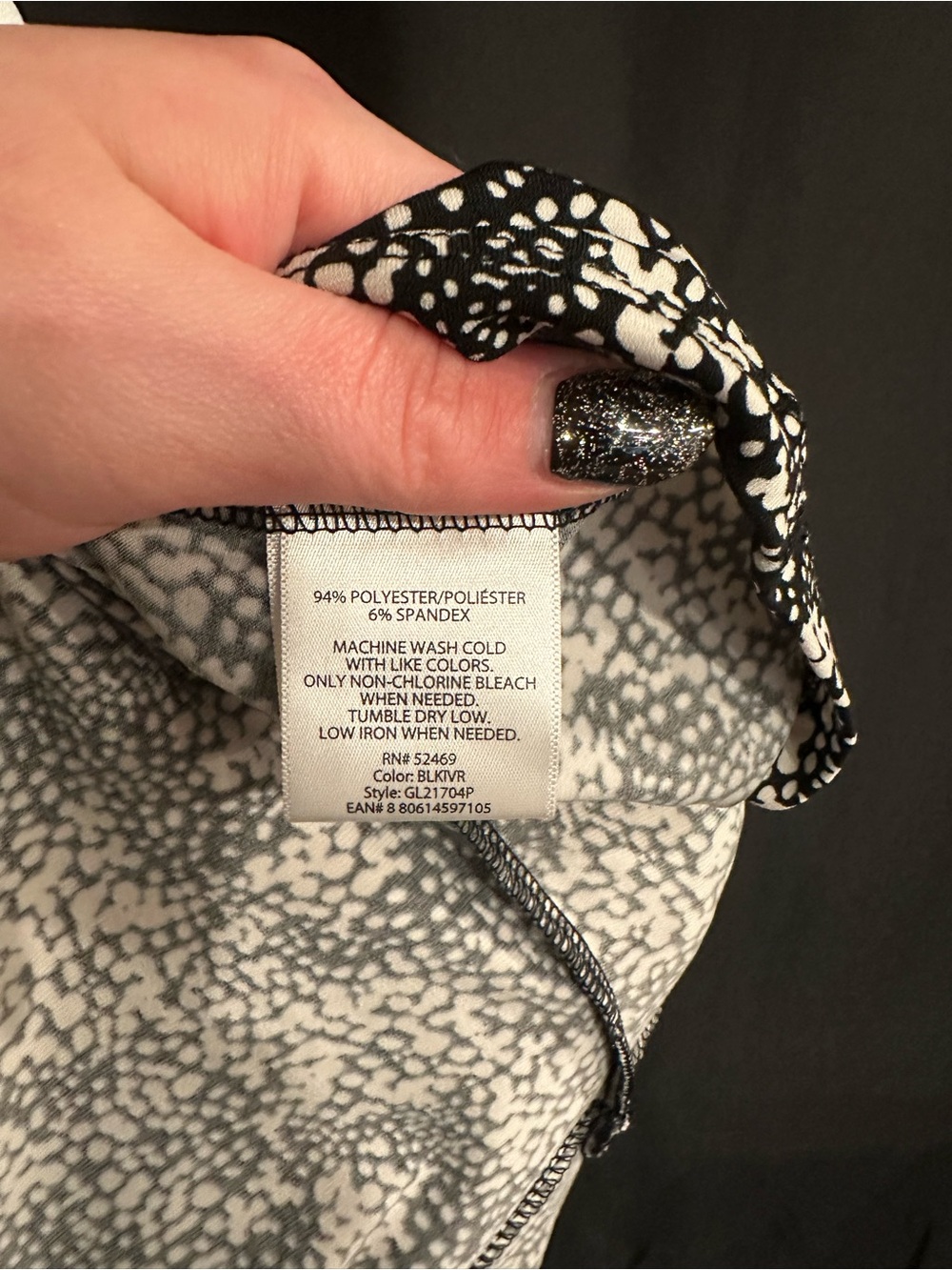 George Black & White V-Neck Printed Blouse - Picture 6 of 6